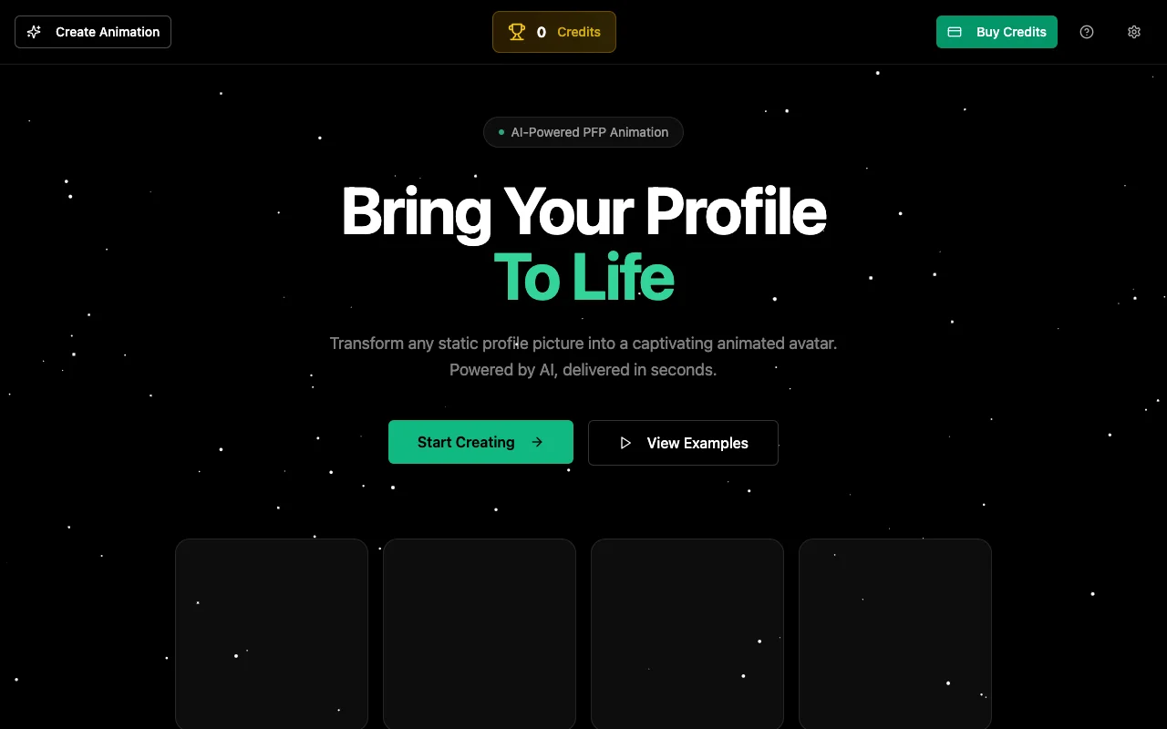 PFPAnimator.com homepage preview