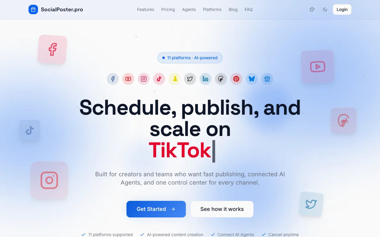 SocialPoster.pro homepage preview